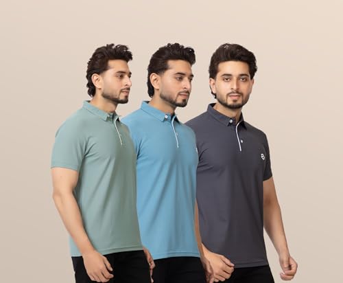 Image of OSCILLATE Summer Casual Wear Polycotton Polo Tshirt || Collared Neck Half Sleeve Solid T-Shirt for Men