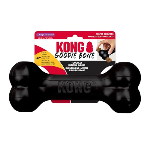 KONG - Extreme Goodie Bone Most Durable Natural Rubber Dog Bone for Power Chewers - Black - for Extra Large Dogs