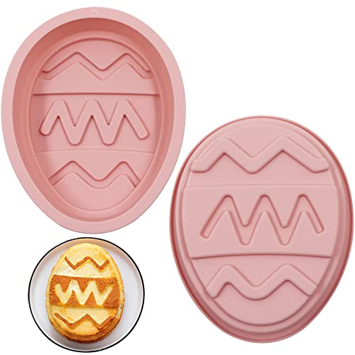 Moule Silicone Gâteau œufs Patisserie - DIY Ustensiles Cuisson Antiadhésif Outil pour Pâques/Quotidiennement/Enfants Chocolat Chaud Gelée Mousse Savon Fait Main Biscuit (2 pièces, 6 pouces)