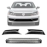 ﻿ skkyoro Front Bumper Lower Grille with Fog Lamp Bezel Cover For Volkswagen Passat 2012 2013 2014 2015 Replace 561853665E 561853666E, 561853677 561853666 (For Passat 12-15)