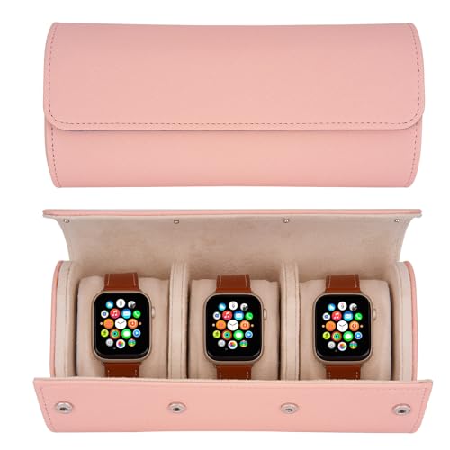 Boîte de rangement montres et bijoux compacte en polyuréthane design rétro marron - 3