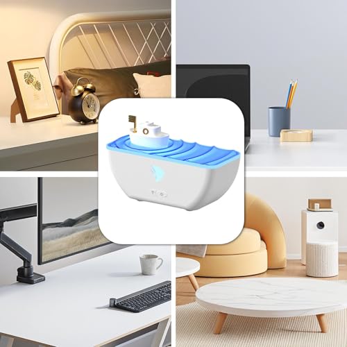 Humidificateur à changement de couleur blanc noir 20x12,4x8,8 cm pour salon moderne - 7