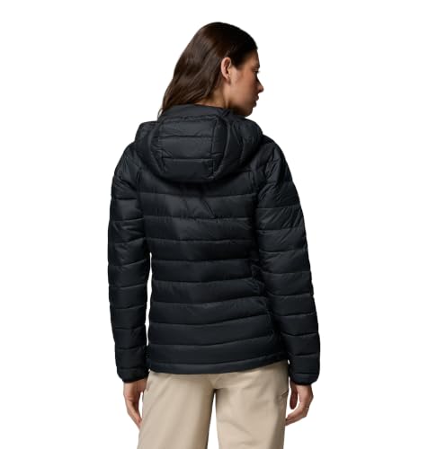 Columbia Powder Lite II Kapuzenjacke für Damen, Schwarzer Ripstop, XXL – Ansicht 2