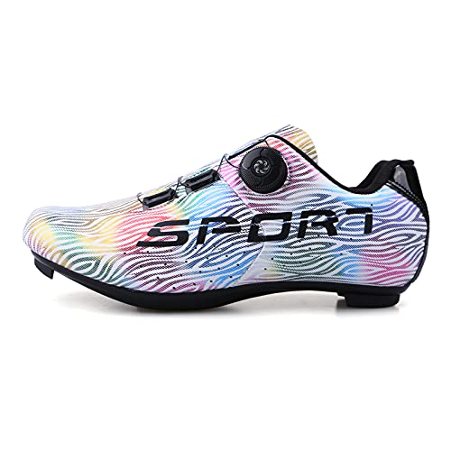 Chaussures Cycliste Homme Femme Décoloration Chaussures de Vélo Antidérapantes Couples Cycling Shoes à l'extérieur à l'intérieur avec Boucle de Lacet à Rotation Rapide et Boîte à Chaussures 38-46 - Image 3