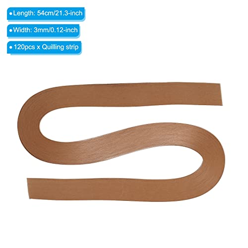 PATIKIL Quilling Strips Paper 120pcs 1/8"(3mm) 54cm Origami Paper Quilling Strip for Art DIY Hand Craft Christmas Khaki - Image 2