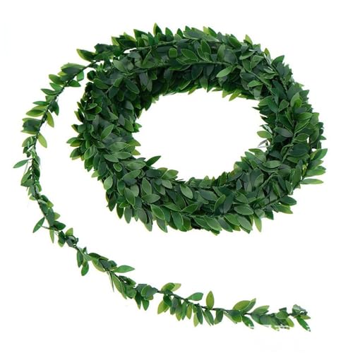 Artificial Ivy Garlands Green Leaves 7.5 M / 24.6Ft Realistic Fake Aesthetic Hangin Vines for Home Garden Accessories Wedding Party Wall Decor