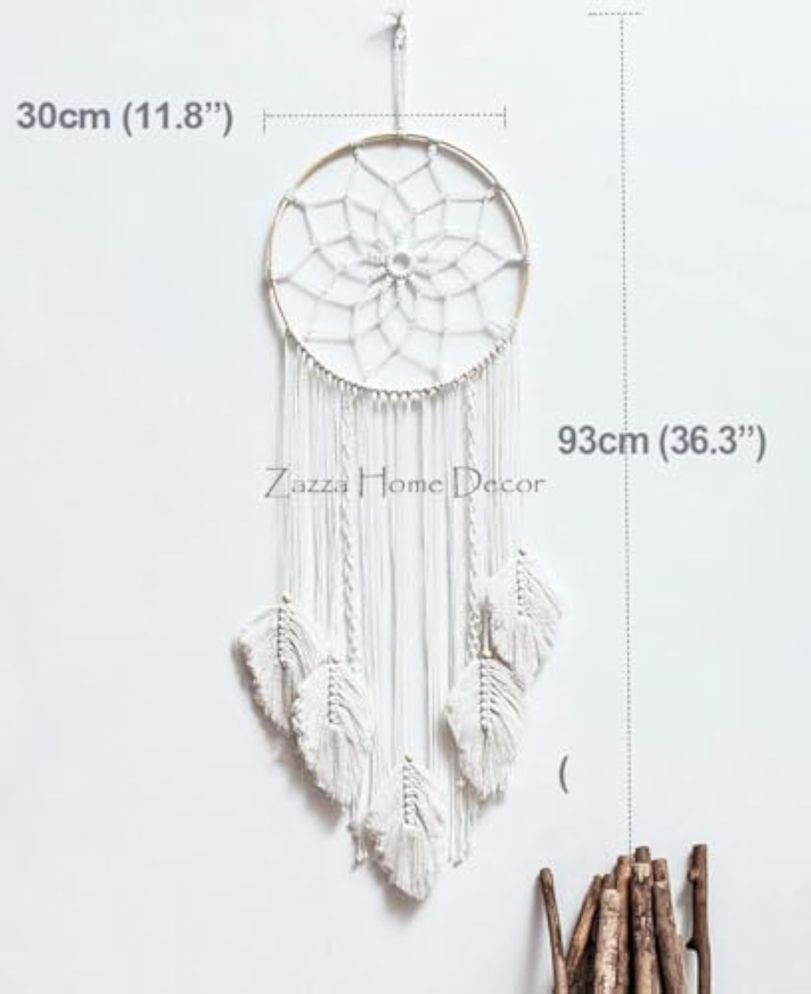 Cotton Macrame Dream Catcher, Handmade Boho Wall Hanging