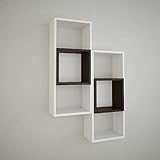  HOME FACTORY by Homemania Wandregal, mittelgroß, Weiß/Wenge