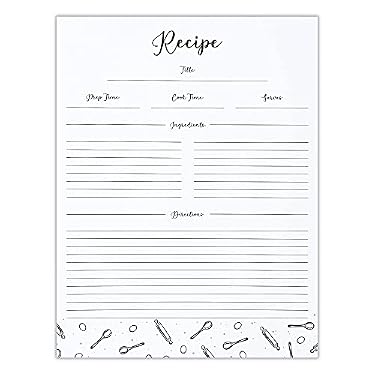 AMAZON - OUTSHINE Premium Recipe Paper for 8.5″ x 11″ Recipe Binders, Farmhouse Design (50 Sheets) | Full Size Recipe Refill Pages for Binder | Recipe Card Sheets | No-Smear Matte Paper
