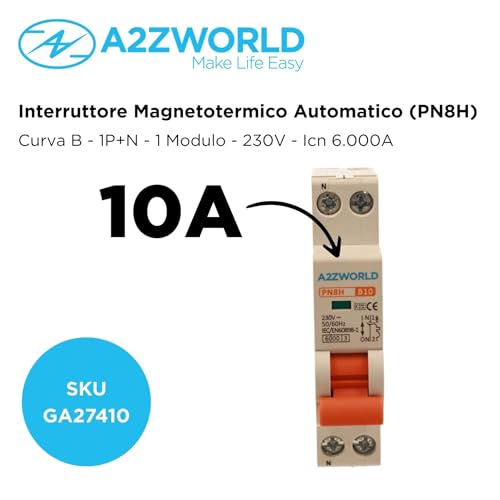 Leitungsschutzschalter Kurve B 10A B10, 1P+N 6kA, 1 Modul DIN 220V AC, zertifiziert IEC60898-1, Serie PN8H