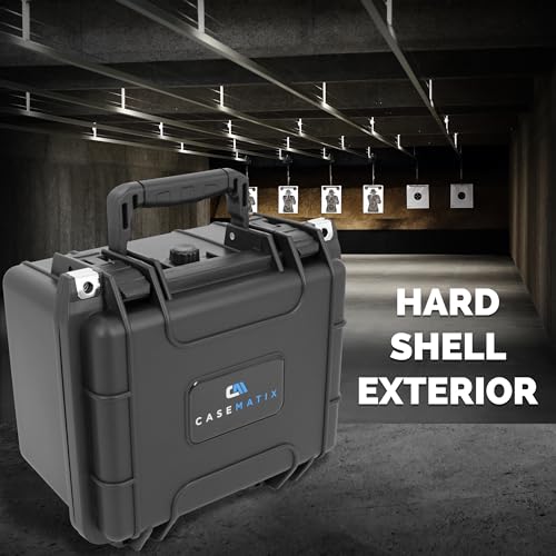 CASEMATIX 10" Two Gun Hard Case – TSA Approved Waterproof Double Handgun Case with Oil-Resistant Foam, Removable Accessory Compartment, Fits 2 Handguns & 10 Pistol Magazines – Secure Pistol Storage by CASEMATIX - Image 2