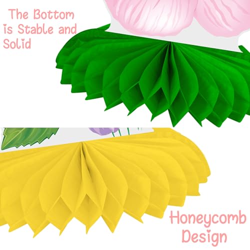Image of Hawaiian Hibiscus Flowers Honeycomb Centerpieces 12PCS Luau Party Table Decoration Tropical Aloha Table Centerpieces Hawaii Party Decor for Tables Summer Holiday Party Supplies