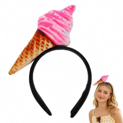 jojofuny Serre-tête pour femme - Crème glacée - En matériau léger - Pour fêtes et spa - Accessoire de cheveux doux et élastique pour le nettoyage du visage et la vie quotidienne
