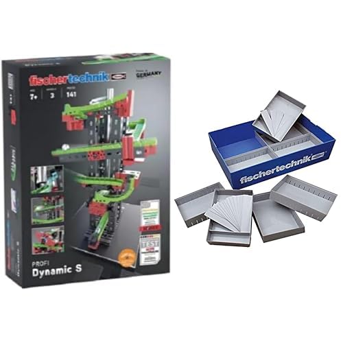 Bundle aus fischertechnik 536620 Kugelbahn Dynamic S – Bausatz für Kinder ab 7 Jahren, Lernspielzeug mit Flexschienen und Klangrohr, fördert technisches Verständnis & fischertechnik Experimentier-Box