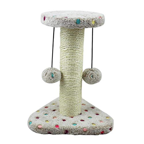 Nobleza - Cat Scratching Post Small Cat Climbing Activity Center Kitty Climbing Tree with sisal Kitten Play Tower with Hanging Toys Brown 20 * 22 * 28cm