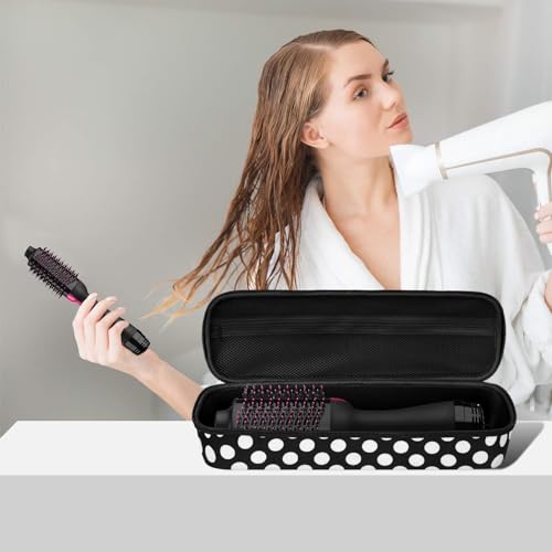 Image of Hard Carrying Case for Revlon Hair Dryer Brush Original 1.0 /Plus 2.0,Portable Travel Storage Bag Compatibility with All Brand Hot Tools Volumizer Hot Air Brush (Black)