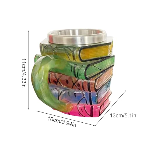 Tasse à café 3D bibliothèque en céramique colorée pour cappuccino - 6