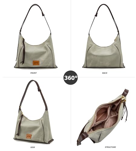 Image of myfriday Women PU Hobo Crossbody Bag, Coin Purse, 2 Straps Shoulder Purse | Anti-scratch PU, center divider, zipper pocket and coin pouch organize cosmetics, wallet and phone for commute or dates