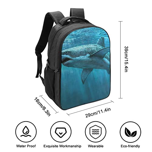 Sac à dos d'école de mode Requin 3D confortable et spacieux - 2