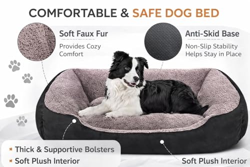 Image of SITSNOOZE Orthopedic Reversible Puppy Bed for Pets Up to 5 kg Washable Cushioned Sofa Mat for Small Pomeranian, Shih Tzu and Pug Dogs (Brown & Black, S)
