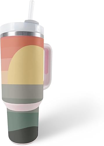 MightySkins Skin - Vaso de vinilo compatible con Stanley The Quencher H2.0 FlowState de 40 onzas, Sunset Forest, protectora, duradera y única, fácil