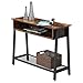 VASAGLE Industrial Sofa Table, Console Table with Mesh Shelf and Storage Rack, Entryway Table for Living Room and Office, Stable Metal Frame