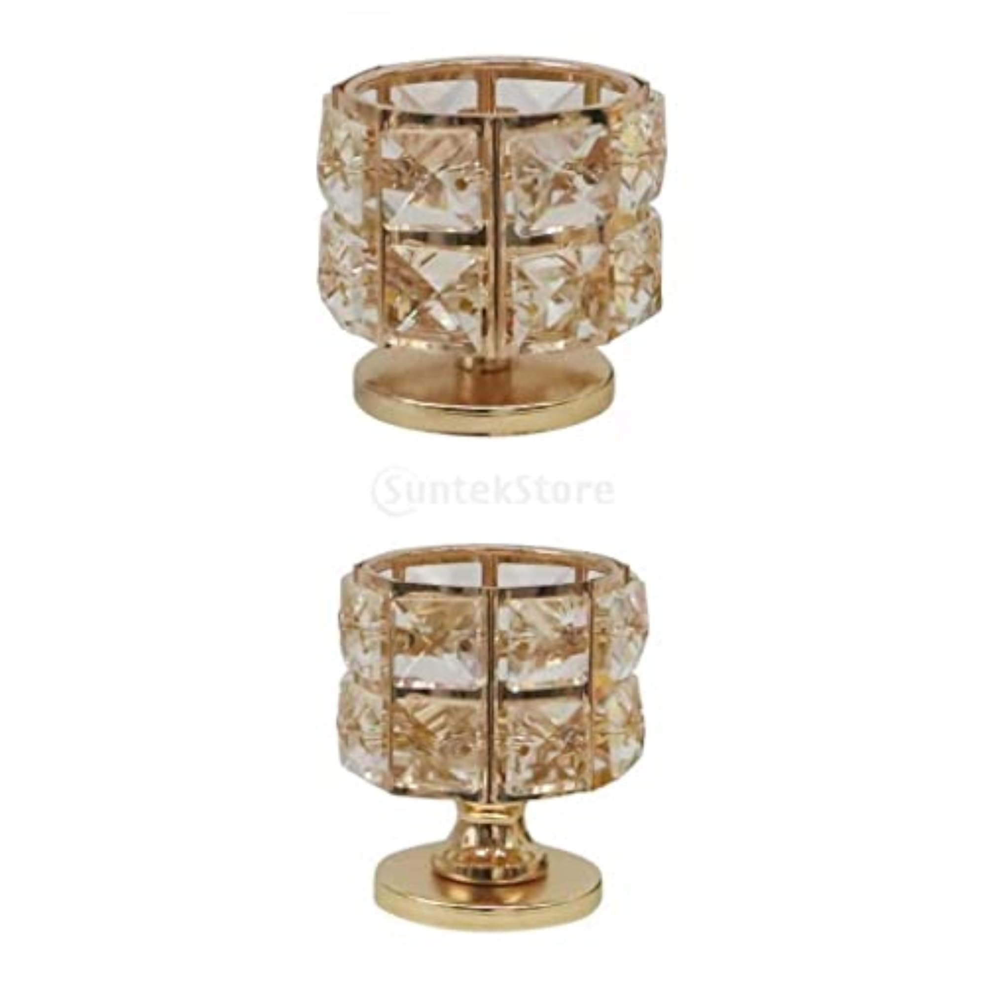 2 Pieces Crystal Tea Light Candle Holders
