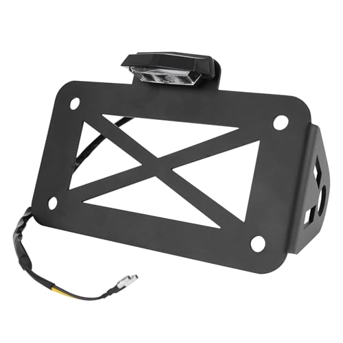 WingFly Support de Plaque d'immatriculation pour Moto - Support Plaque Moto pour feu arrière LED à Montage latéral pour Motos, vélos de Sport, croiseurs, etc.
