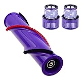 V10 Filter für Dyson, V10 Ersatzbürstwalze für Dyson Staubsauger, V10 Ersatzteile für Dyson V10 Absolute, Animal, Motorhead, Mit 2 Ersatzfilter, für Teppiche und Harte Böden, Nicht für Slim