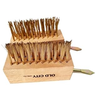 Moss Remover Deck Crevice Cleaning Tool- 2 Paver Brushes Tool for Weeding Between Pavers, Wire Brush with Weed Hook, Deck Cleaner, Crack Weeder, Patio Weed Remover Tool, Garden Weeding Tool (2)