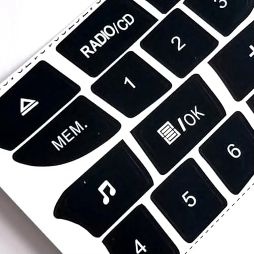 Stickers boutons audio auto Clio Megane vinyle mat 2009 - 6