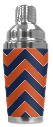Mugzie brand Cocktail Shaker with Insulated Wetsuit Cover - Bears Football Colors Chevron