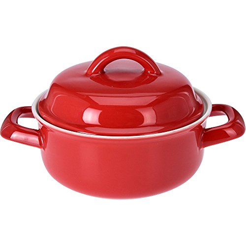 Cacerola Porcelana C. Surt. 185X136X100Mm Q51000550 En Oferta Olla De Cerámica Con Tapa, Recipiente Ignífugo De 550 Ml (Rojo)