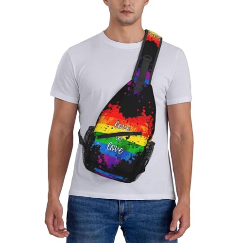 Morrales de pecho Rainbow Pride Love Is Love azul miniatura 6