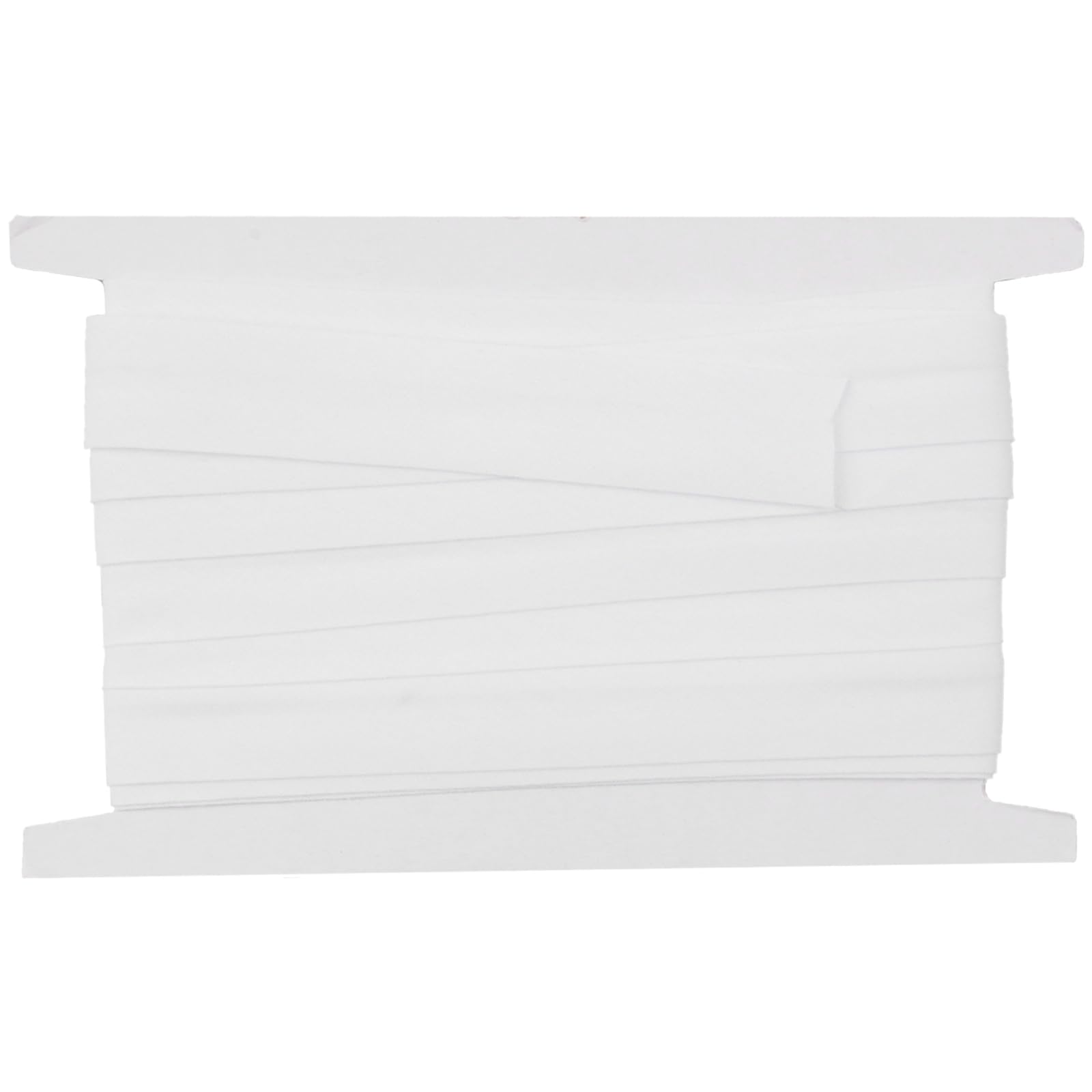 RUNFENGWool Weft Bias Binding Made of Cotton, Factory Folded Cotton Tape, Webbing with Herringbone Stitch for DIY, Craft, Sewing, Knitting, Edging Tape, Plain Folded, 5 m x 20 mm, Easy to Sew, White