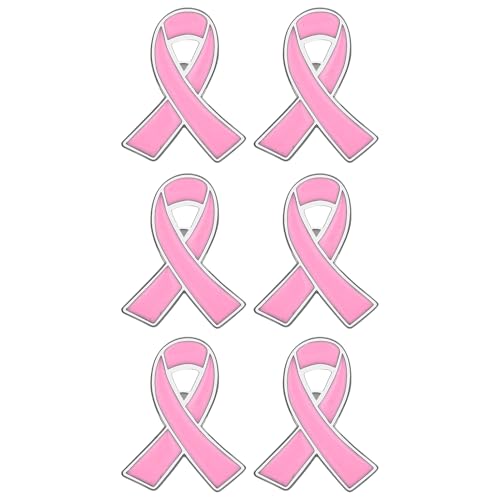 Image of 6Pcs Awareness Enamel Ribbon Lapel Pins Ribbon Brooch Pin for Charity Events Survivor Campaign Party Favors Supplies