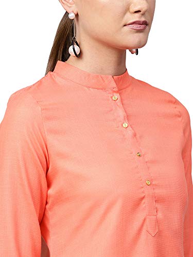 Image of INDO ERA Women's Cotton Solid Straight Kurta(IE11KT4CO1070)