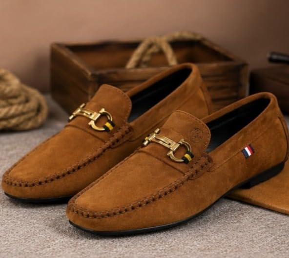 Image of BUZZBASK Men?s Synthetic Leather Loafers | Premium Soft Comfort Driving Shoes | Lightweight Casual Slip-On Moccasins for Office, Party, Anti-Skid Sole Stylish Formal Shoes