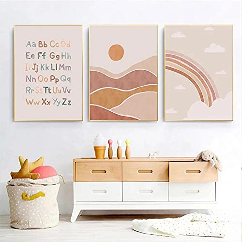 Affiches art soleil boho abstrait toile murale grand format 50x70cm décoration chambre bébé