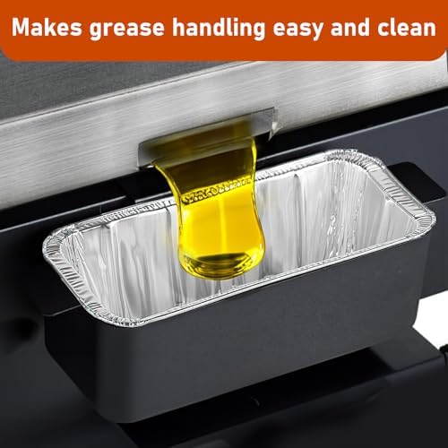Whaleme Grease Cup Liners Compatible with Blackstone Griddle 5017 - Griddle Accessories Disposable Grill Tray, Aluminum Foil Drip Pan Grease Catcher Cup Liner for 17, 22, 28, 36 Inch, 12 Pack