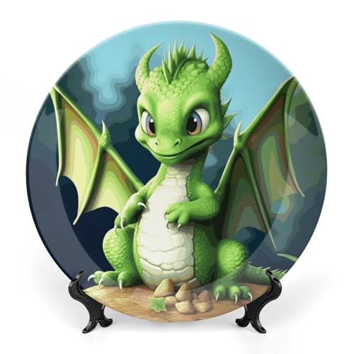 Plato decorativo de porcelana Bone China Dragon 7 pulgadas miniatura 1