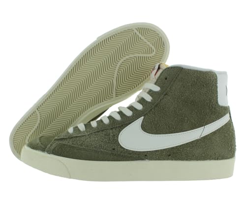 Nike Women's Blazer Mid '77 White/White-White-Black (CZ1055 117), Medium Olive/Sail/Team Coconut Milk/Team Forest Green, 9.5 UK