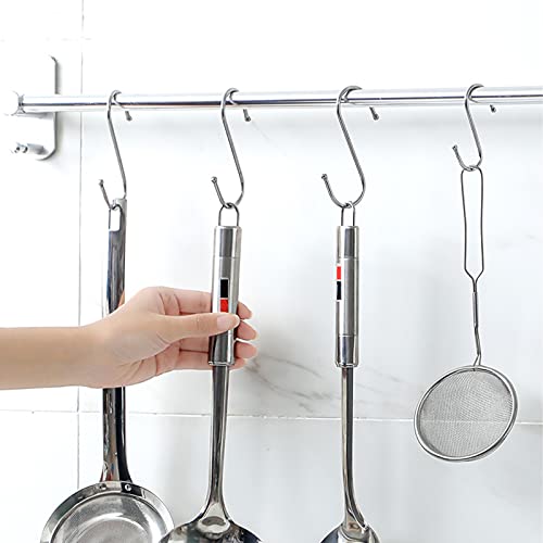 PHINGEER 5 Pack Heavy Duty S Hooks, 12cm S Shaped Hanging Hooks for Kitchen Bathroom, Never Rust