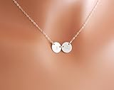 Personalized TWO Initial Charm Necklace, Couple Monogram Disc in Silver, Custom Mother Daughter Jewelry, Tiny Disc Jewelry, GOLD, Mom and Child, Couple Jewelry, Sister, Best friends Necklace