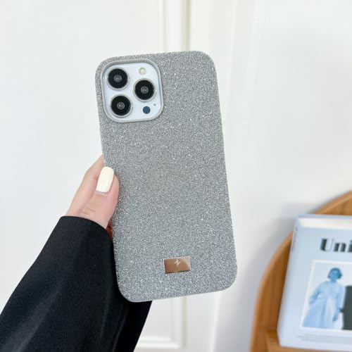 Coque iPhone 15 Pro argent strass pour soirées chics