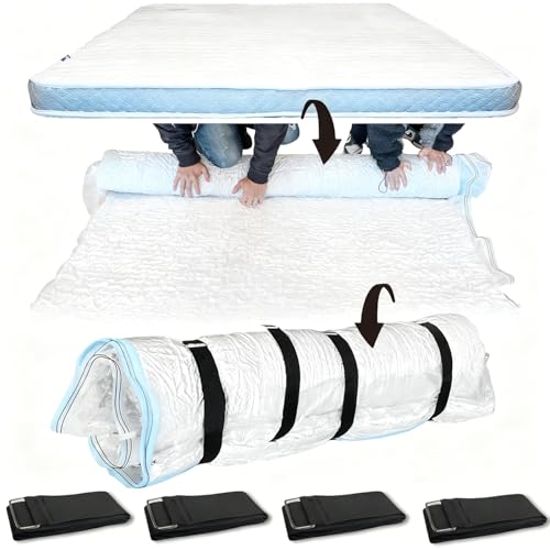 Xtrillogen Large Mattress Vacuum Bag for Moving Mattress Seal Vacuum Storage Bags for Travel Heavy Duty Suction Cover with Straps for Latex Hybrid Foam and Clothing Space Saver for Moving