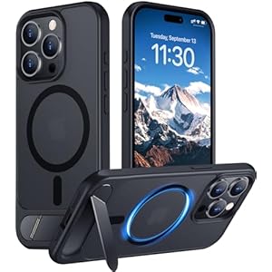 Temdan Magnetic Compatible with iPhone 15 Pro Max Case, [Built-in Invisible Kickstand][Compatible with MagSafe] [Military Grade Shockproof] Slim Translucent Matte Phone Case for iPhone 15 Pro Max 6.7″