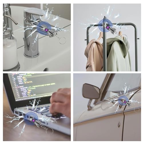 Image of 3 Packs Car Static Human Body Static Eliminator Discharger, Silver Tone High Voltage Anti-Static Keychain ESD Tool Sets