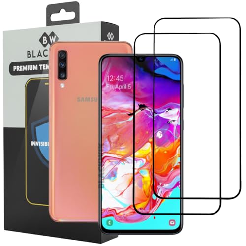 Image of Blackwik Tempered Glass Screen Protector for Samsung Galaxy A70 / Samsung Galaxy A70s with Edge-To-Edge Protector Coverage | Easy Installation Kit (Black) (Pack Of 2)