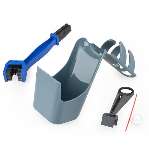 gaocnvt Chain Cleaning Kit for Motorcycle Bicycle – 5PCS Chain Brush Tool Set with 3-Sided Bristles, Chain Scrubber, Oil Injector – Bike Chain Maintenance Tools for MTB, Road Bike, Dirt Bike, ATV